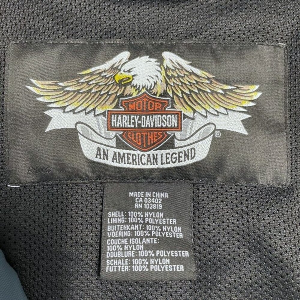 Harley-Davidson Jacket Mens Large Nylon Full Zip Pockets 97533-10VM 2009 Vtg - Picture 3 of 15